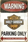 TIN SIGN new 8x12 Motorcycle Harley Davidson parking man cave garage funny (OO)