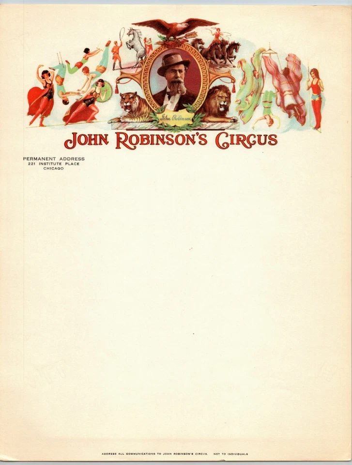 Sehr seltener John Robinsons Zirkus Briefkopf um 1928-30er Jahre schick. Dauerbüro - Bild 2 von 3
