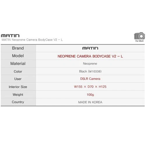 Estuche de cuerpo de neopreno para cámara Matin SLR cubierta suave bolsa acolchada (L) para Mamiya 7 ii Foto 2 de 4