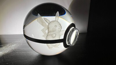 Pikachu 3D Laser Crystal Pokeball Ball Pokemon Gift