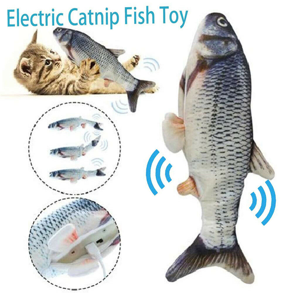 USB Floppy Moving Fish Cat Toy Realistic Interactive Dancing Wiggle Catnip Toys