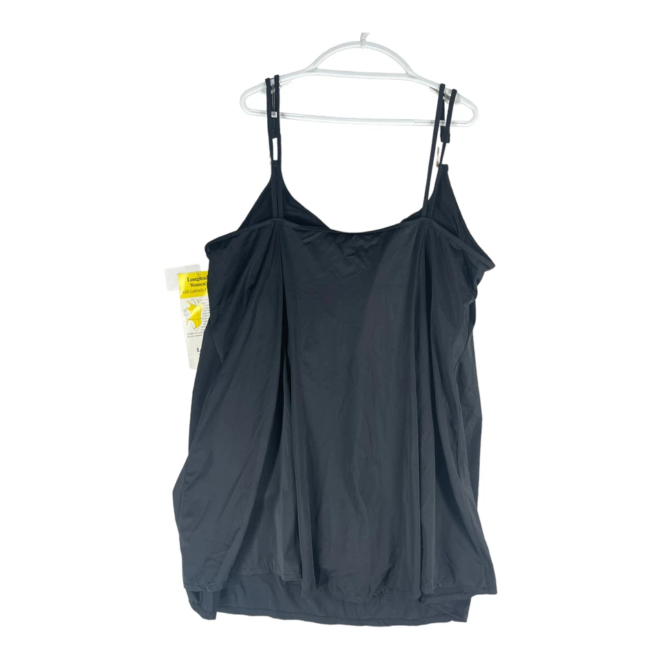 Traje de baño Longitude para mujer 34W negro de una pieza control de latitud playa piscina Foto 2 de 4