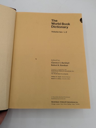 The World Book Dictionary 1979 edition Thorndike Barnhart 2 Vol set Finger tabs - Picture 5 of 8