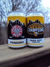 IRON CITY Pittsburgh Penguins Back to Back 2016-2017 12 oz.Beer Can LTD EDITION