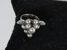 925 Sterling Silver Ring Mexico Grape Cluster Signed VFK Vintage C8925