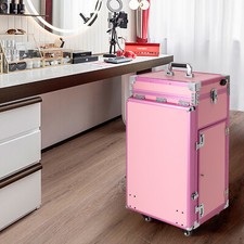Nail Desk Mobile Station Rolling Makeup Train Case Manicure Table With Speaker