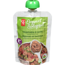 4-Pack PC Organics Vegetable  Lentil Strained Baby Food