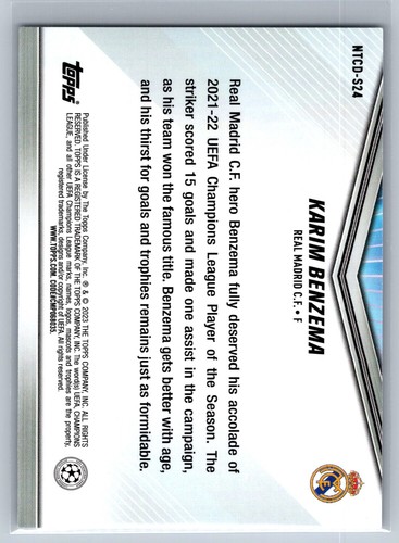 2023 Topps UEFA Champions League Int Trading Card Day #NTCD-S24 Karim Benzema - Picture 2 of 2
