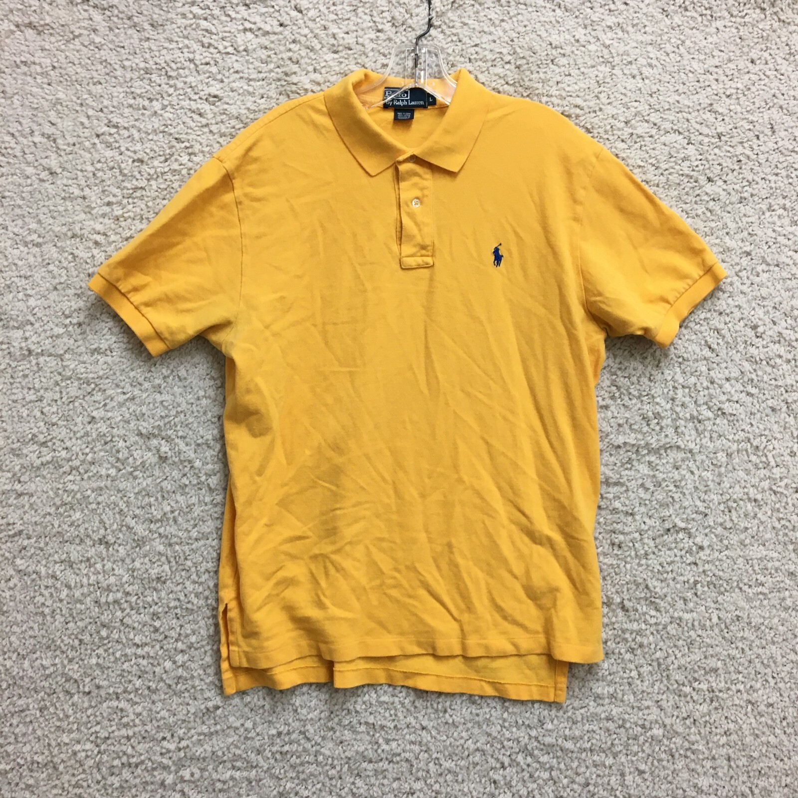 Polo Ralph Lauren Camicia Grande Adulto Giallo Golf Pony Logo Casual Moderna Uomo L