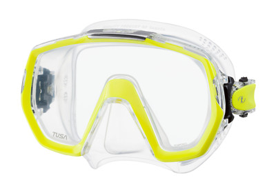 Tusa Freedom Elite Mask Scuba Diving, FreeDiving, Snorkeling Yellow M-1003-FY
