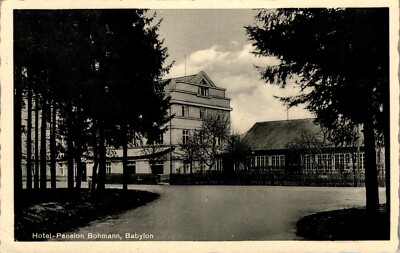 Postcard greeting from Bohemia + Moravia Babylon BZ Taus Hotel Bohmann 1941