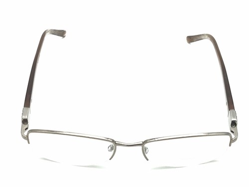 Burberry B 1146 1016 Silver Brown Half-Rimless Eyeglasses Women 52-17 135 Italy - Picture 3 of 11