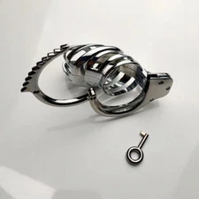 US Adjustable Stainless Steel Ring Male Chastity Cage Metal Chastity Lock Device