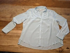 Victoria’s Secret Sheer Blue LARGE Lightweight Blouse Long Sleeve Sleep Top VS
