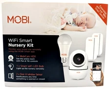 MOBI Smart Nursery Automation Kit, Smart LED Light Bulb, Smart Door & Window