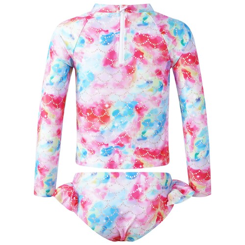 Kids Girls Swimsuit Rashguard Set Summer Beach Tankini UPF 50+ Beach Swimwear - Picture 20 of 71