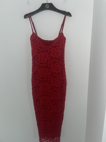 LOVE NOOKIE PARIS LACE MIDI DRESS In Red Size Small - 第 4/7 張圖片