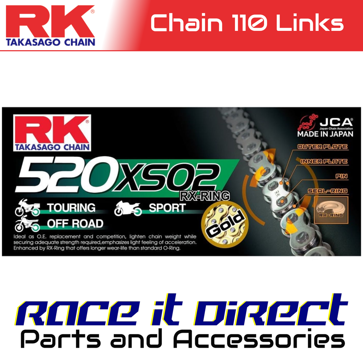 RK Chain for Aprilia 660 RS 2021-2024 Gold RX-Ring | eBay