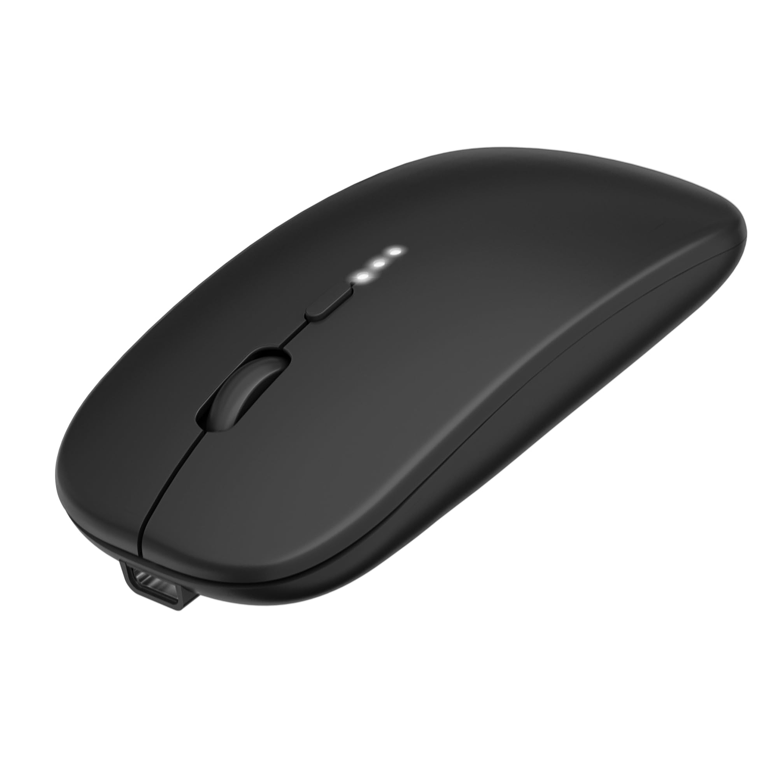 Sleek Black 2.4G Ultra-Thin Wireless Mouse with Silent Click for PC & Laptop