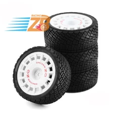 4X RC 1:10 Rubber Rally Tires&Wheel 12mm Hex For HSP HPI 1/10 Off Road Model Car