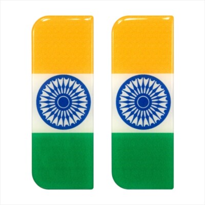 2x 108x39 mm Indien Indianer volle Flagge Nummernschild Gel gewölbt Aufkleber Abzeichen