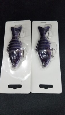 2PC Multi Jointed Fishing Lure Swimbait Artificial Bait Wobblers 7 Segment - 4''