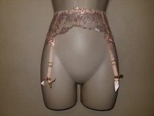Agent Provocateur Sparkle Suspender Nude and Silver size AP 4 Large NWT