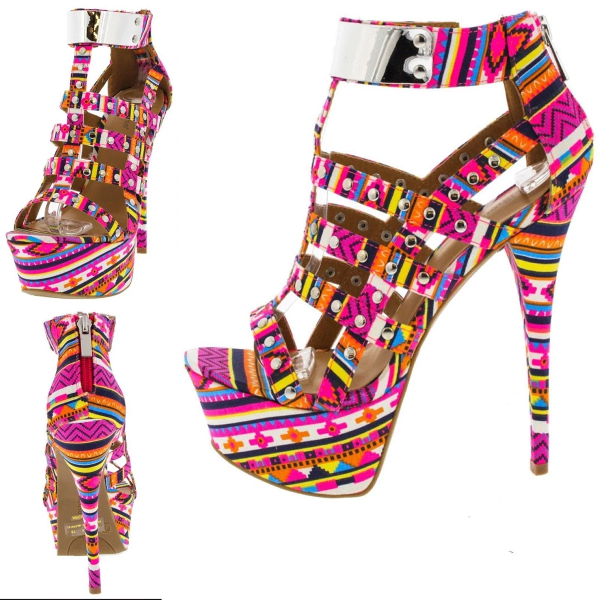 Tribal print hotsell peep toe