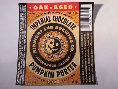 Bieretikett Midnight Sun Brewing Co Imperial Chocolate Pumpkin Porter Ak Brewery