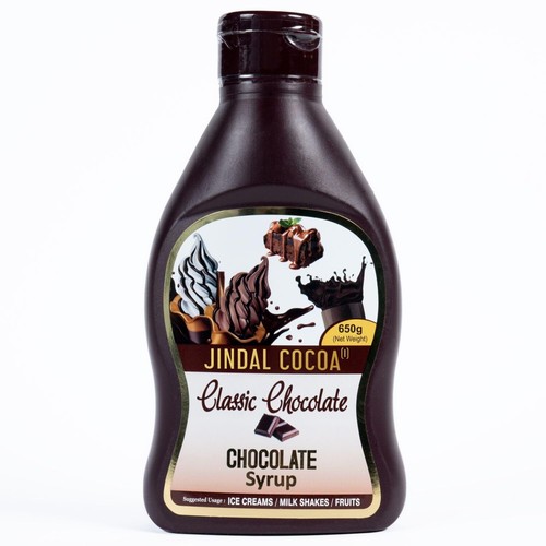 Jindal Cocoa Classic Chocolate Syrup for Topping/Chocolate Shakes, 100% Veg, Thi