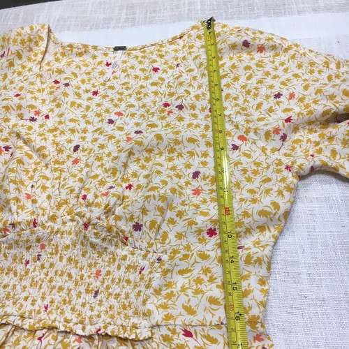 Vestido midi floral Free People XS | Talla S | Cuello en V ajustado Cottagecore Boho - Imagen 17 de 19