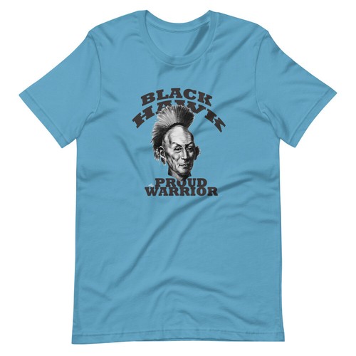 Native American T-Short Adult Unisex Short Sleeve "Black Hawk " Design - Picture 2 of 4