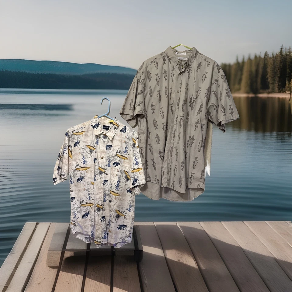 ALOT OF 2 Columbia/Pantan Men's Fishing Shirts size Large 100% cotton - Image 2 of 4