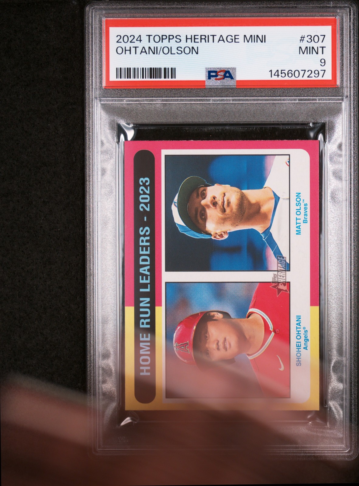 2024 TOPPS HERITAGE MINI #307 MATT OLSON/SHOHEI OHTANI PSA 9