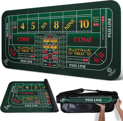 70''X35'' Craps Table Top Mat - Smooth, Durable Edge-Stitched 3Mm Thick Rubber Cra