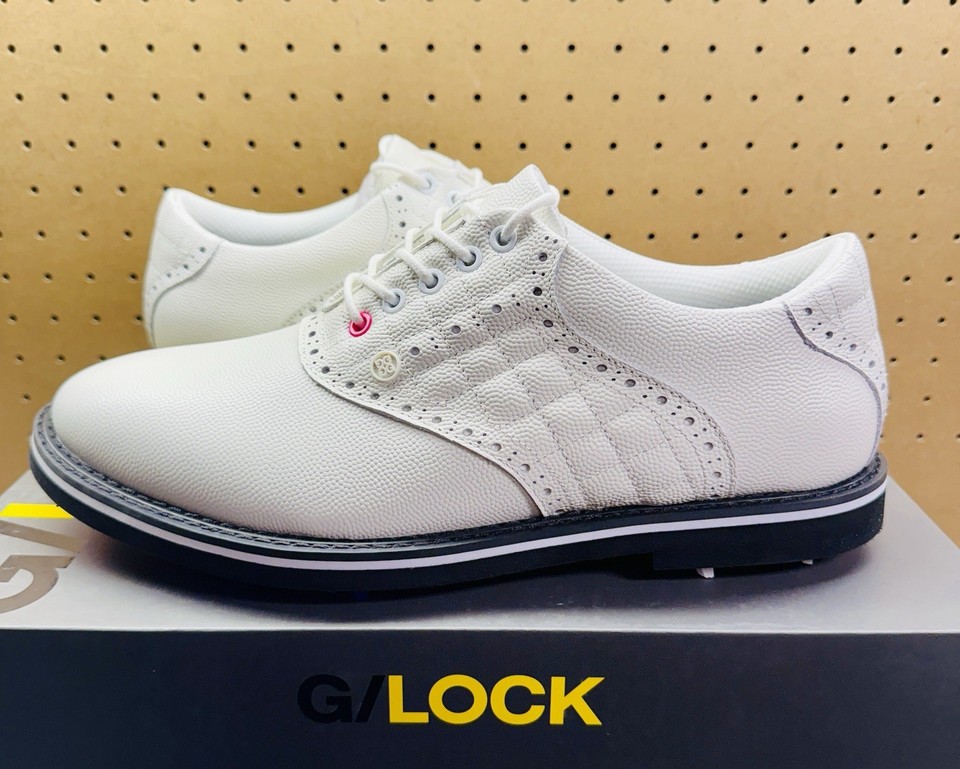 G/Fore FORE G/LOCK G4 Saddle Gallivanter Golf Sneaker White Pink Mens ...