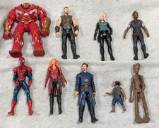 9 Marvel Action Figures Including Inifnity War - Hulkbuster Dr. Strange Groot +