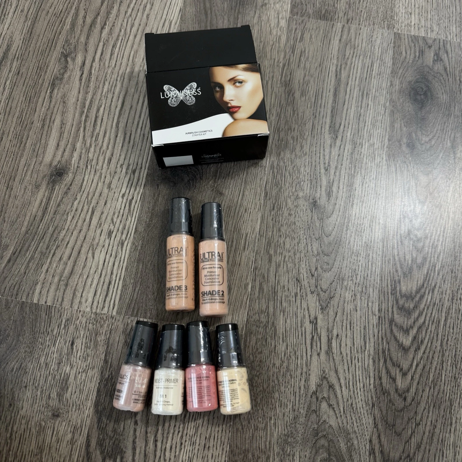 Luminess Cosmetics Airbrush Makeup Starter Kit Shade 3/2 + Bronzer Primer Blush