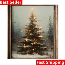 Vintage Christmas Tree Wall Decor, Christmas Decoration, Forest Wall Art Deco...