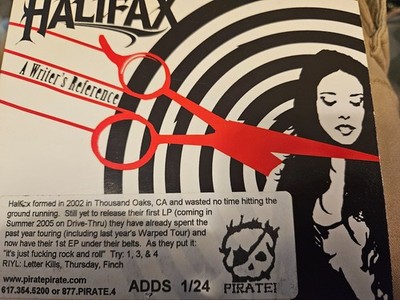 A WRITER'S REFERENCE by HALIFAX - the CD - 7 TRACKS (2004) SYDNEY I HATE YOUR EY