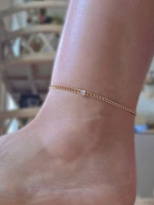 Gold Anklet 14k Women Cuban Non Tarnish Waterproof Stainless Steel Jewelry 