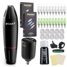 Dragonhawk Complete Tattoo Kit Beginner Tattoo Gun Kit Wireless Tattoo Machine