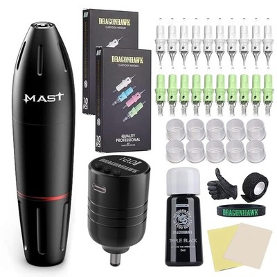 Dragonhawk Complete Tattoo Kit Beginner Tattoo Gun Kit Wireless Tattoo Machine