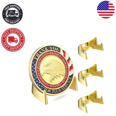 Sophisticated 1.69'' Gold Medal Coin Stands - Perfect for Collectors (4 Pack)