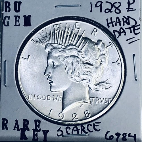 1928 P BU GEM PEACE SILVER DOLLAR UNC MS+++ U.S. MINT RARE KEY COIN 6984