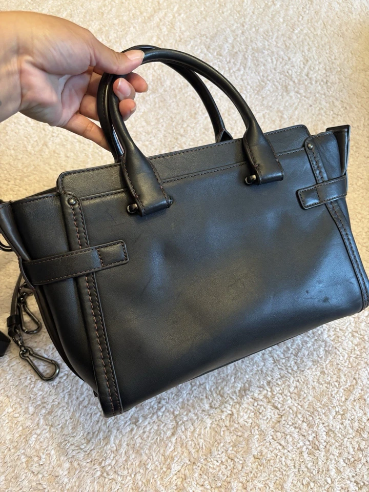 Coach 55503 Acolchado Cañón Swagger 27 Cartera Cuero Hombro Monedero Embellecido Foto 4 de 4