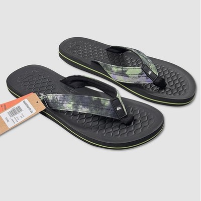 Quiksilver Lanai Sandals / Flip-Flops - NWT Mens 12 Black / Multi - #49555-K4