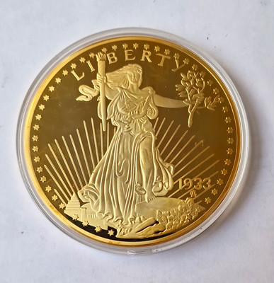 USA 20 Dollars Liberty 1933 Gold-Medaille Replik Adler PP In God We Trust Kapsel
