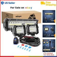 LED Light Bar 12 Inch 300W Flood Spot Combo Off Road Waterproof Camping