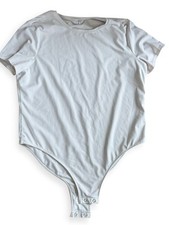 Time and Tru White Short Sleeve Bodysuit